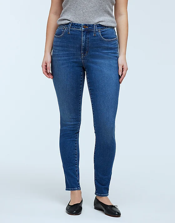 Madewell Tall Curvy 10" High-Rise Roadtripper Authentic Skinny Jeans In Faulkner Wash Faulkner Wash