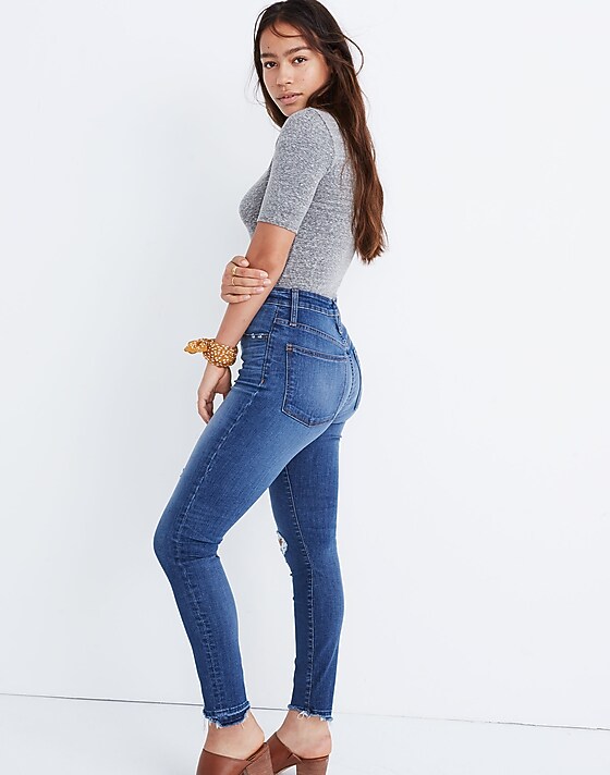 madewell Tall Curvy High-Rise Skinny Jeans: Drop Step-Hem Edition everton