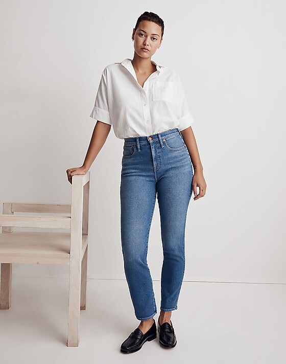 madewell Tall Curvy Stovepipe Jeans in Leaside Wash leaside wash