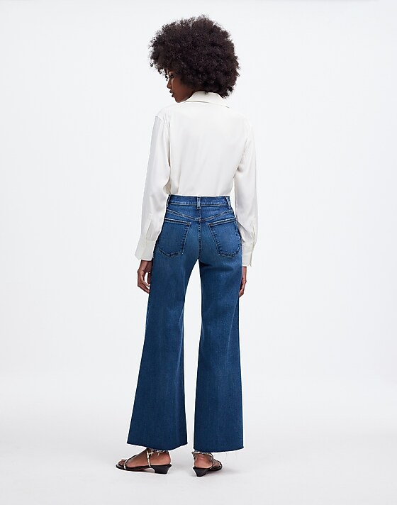 Madewell Tall Flared Wide-Leg Crop Jeans Pelion Wash