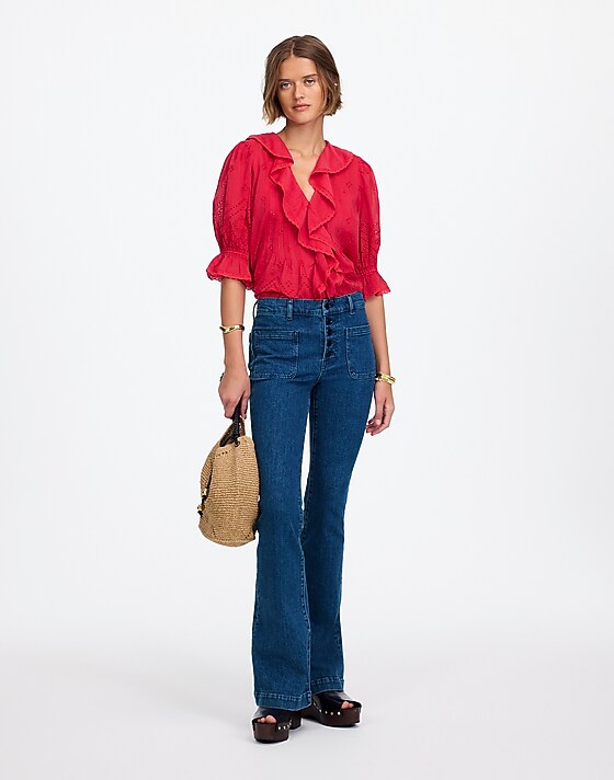 madewell Tall Flea Market Flare Jeans in Enola Wash enola wash