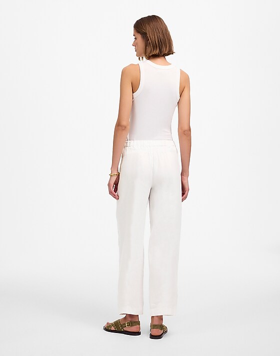 Madewell Tall Pull-On Barrel Pants In 100% Linen Salt