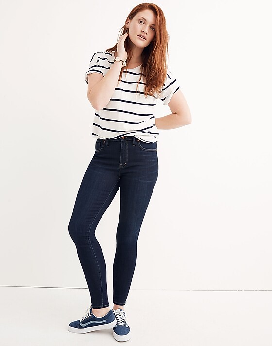 madewell Taller 9" Mid-Rise Skinny Jeans in Larkspur Wash: TENCEL™ Denim Edition larkspur