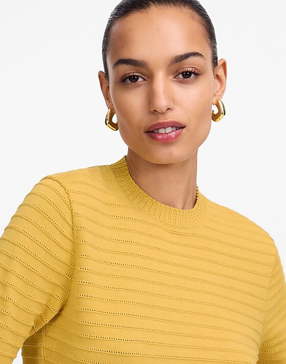 madewell Textural-Stitch Cotton Sweater chanterelle