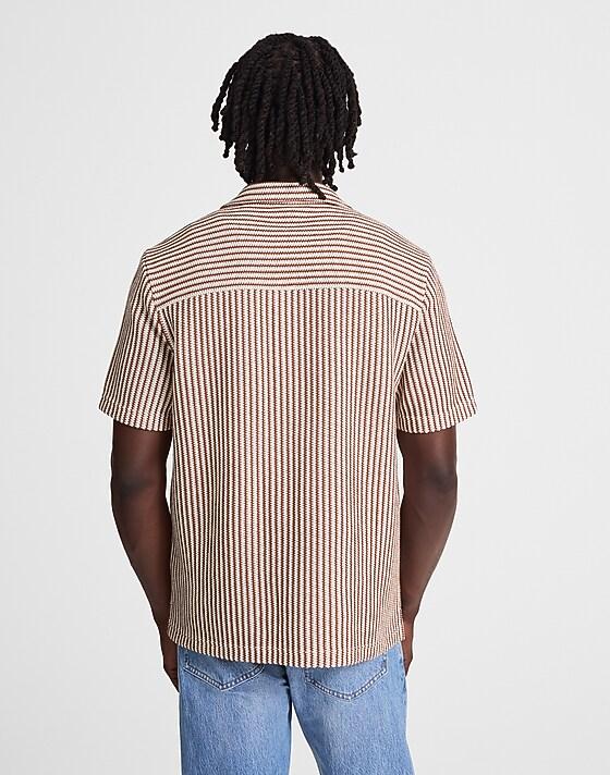 Madewell Textured-Knit Short-Sleeve Shirt Cinnamon Stick