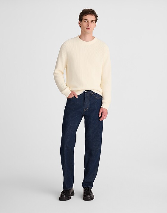 madewell The 1991 Loose Straight Japanese Selvedge Jean in Rinse Wash rinse wash