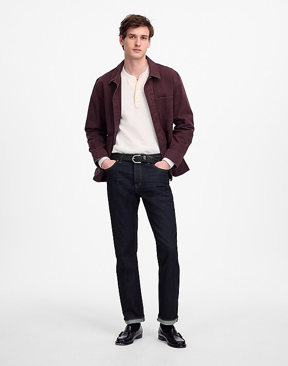 madewell The 1991 Straight-Leg Stretch Selvedge Jean resin rinse wash