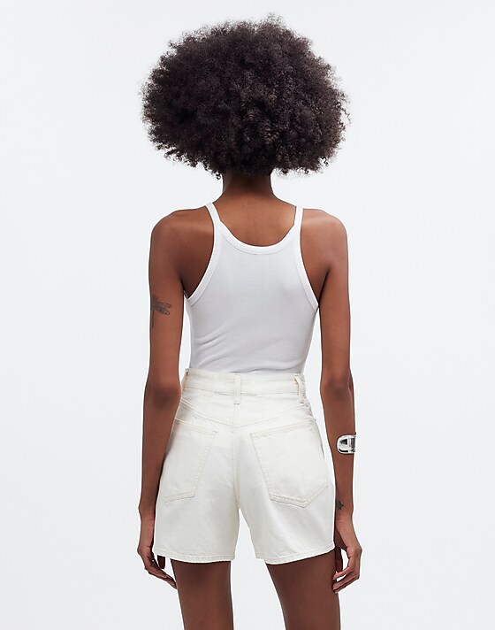 Madewell The '90s Mid-Length Jean Short In Vintage Canvas: Button Front Edition Vintage Canvas