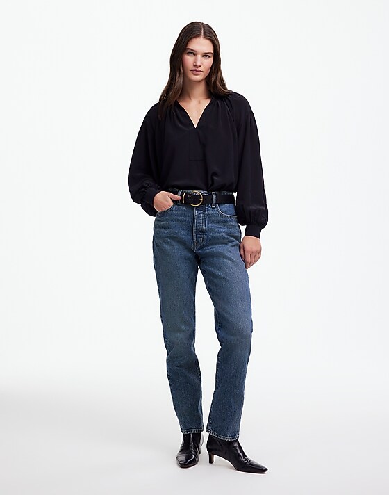 madewell The '90s Straight Crop Jean in Concho Wash concho wash