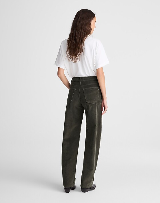 Madewell The Balloon Pant In Corduroy Graphite Green