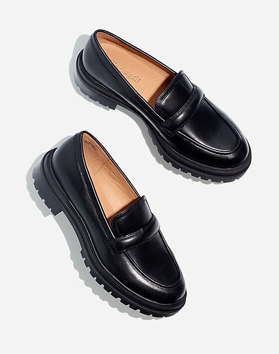Madewell The Bradley Lugsole Loafer In Leather True Black