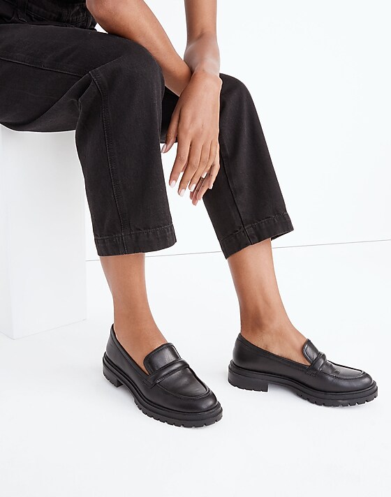 Madewell The Bradley Lugsole Loafer In Leather True Black