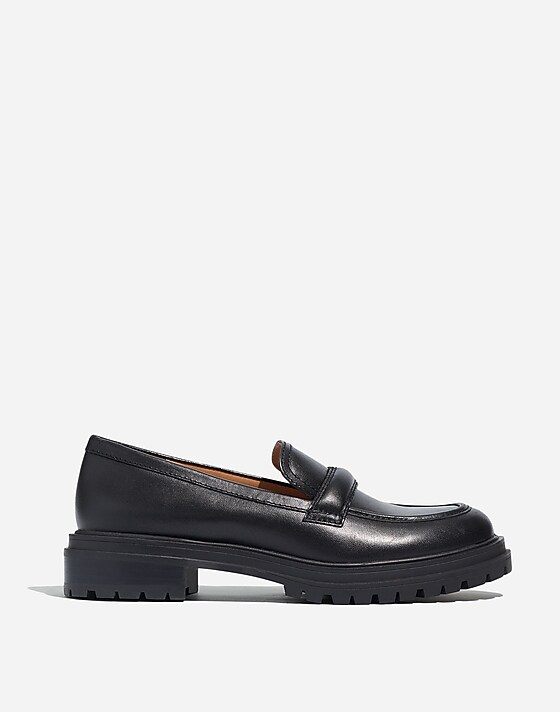 madewell The Bradley Lugsole Loafer in Leather true black