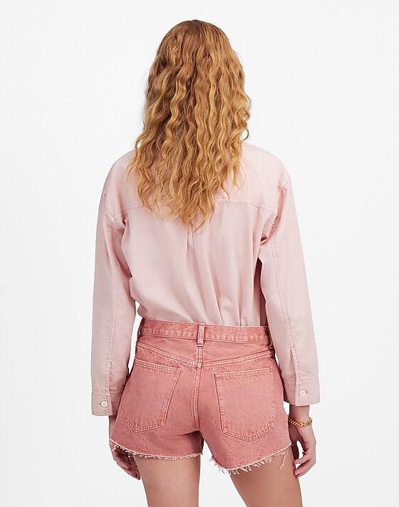 Madewell The Brynn Short In Garment Dye Rosewood Pink