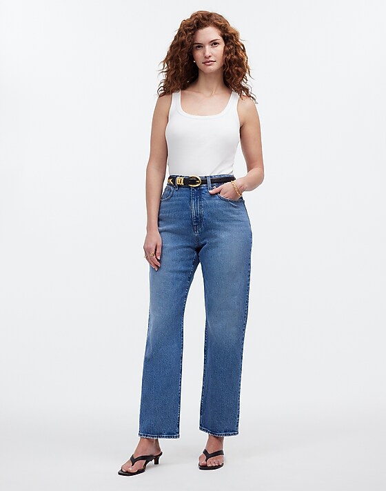 madewell The Curvy '90s Straight Crop Jean in Hazeldell Wash hazeldell wash