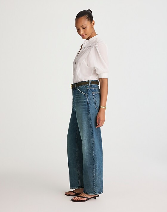 Madewell The Curvy Balloon Jean In Greendale Wash Greendale Wash