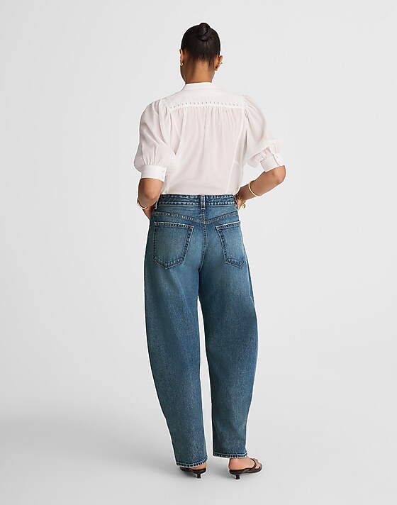 Madewell The Curvy Balloon Jean In Greendale Wash Greendale Wash