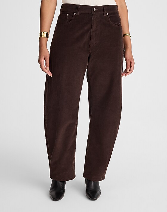 Madewell The Curvy Balloon Pant In Corduroy Dark Carob