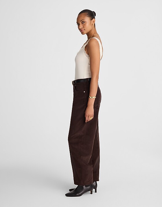 Madewell The Curvy Balloon Pant In Corduroy Dark Carob