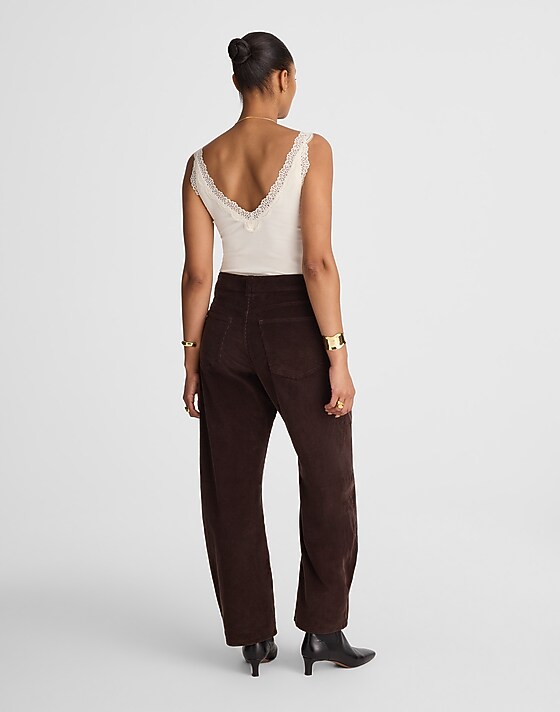Madewell The Curvy Balloon Pant In Corduroy Dark Carob