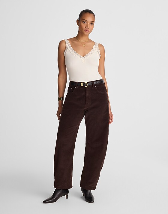 madewell The Curvy Balloon Pant in Corduroy dark carob