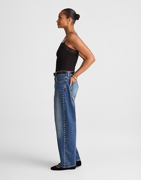 madewell The Curvy Darted Barrel-Leg Jean concho wash