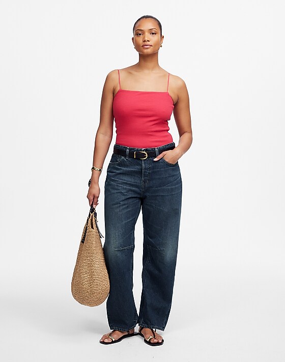 madewell The Curvy Darted Barrel-Leg Jean danver wash