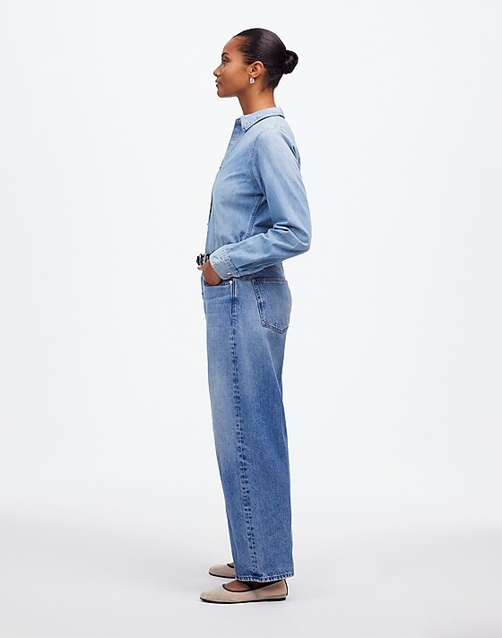Madewell The Curvy Darted Barrel-Leg Jean Dobbins Wash