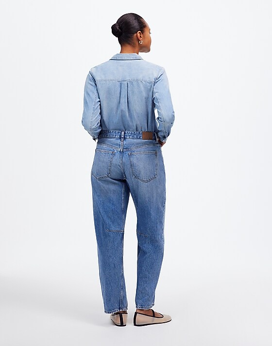 Madewell The Curvy Darted Barrel-Leg Jean Dobbins Wash