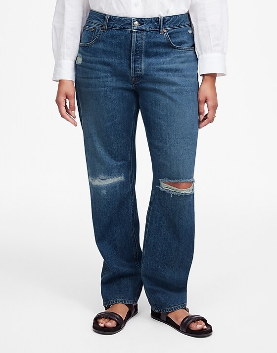 Madewell The Curvy Dean Easy Straight Crop Jean In Labette Wash Labette Wash