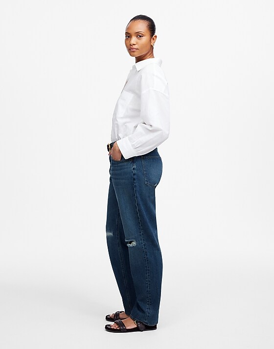 Madewell The Curvy Dean Easy Straight Crop Jean In Labette Wash Labette Wash