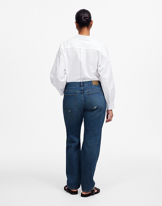 Madewell The Curvy Dean Easy Straight Crop Jean In Labette Wash Labette Wash