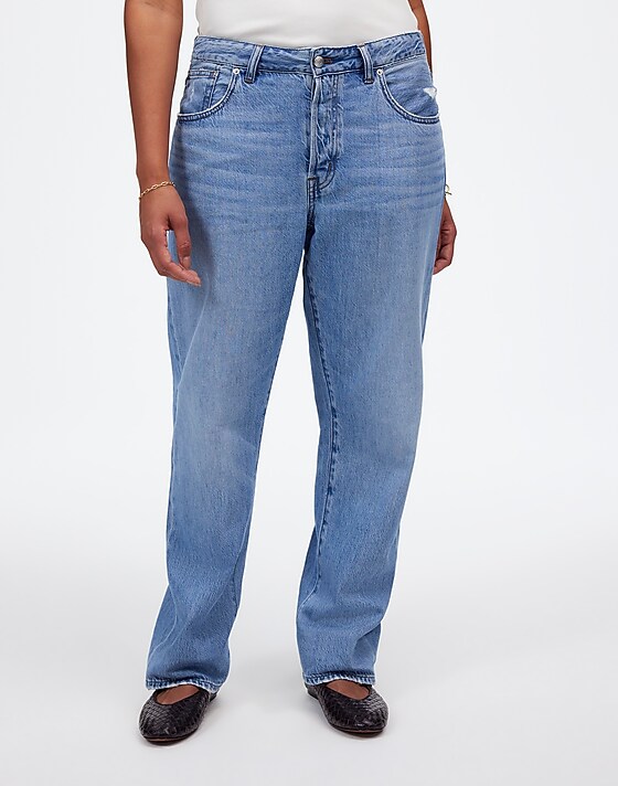 Madewell The Curvy Dean Easy Straight Jean In Northridge Wash: Airy Denim Edition Northridge Wash