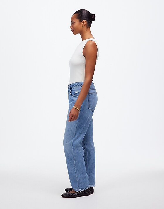 Madewell The Curvy Dean Easy Straight Jean In Northridge Wash: Airy Denim Edition Northridge Wash