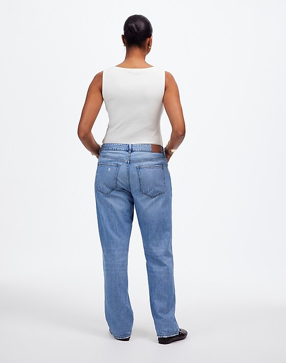 Madewell The Curvy Dean Easy Straight Jean In Northridge Wash: Airy Denim Edition Northridge Wash