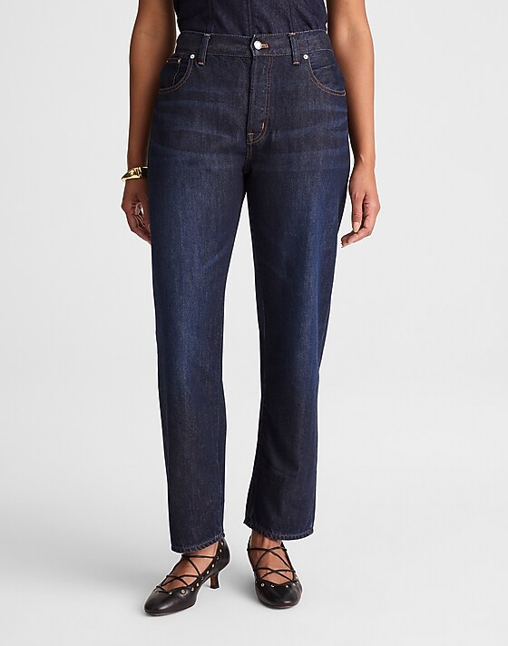 Madewell The Curvy Dean Easy Straight Jean In SoftDrape Foundry Wash