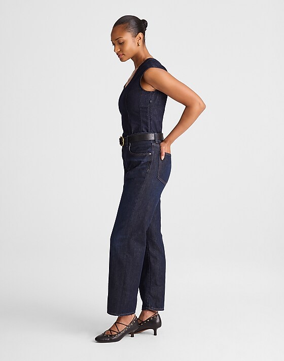 Madewell The Curvy Dean Easy Straight Jean In SoftDrape Foundry Wash