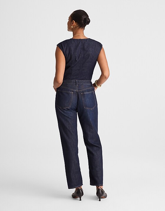 Madewell The Curvy Dean Easy Straight Jean In SoftDrape Foundry Wash
