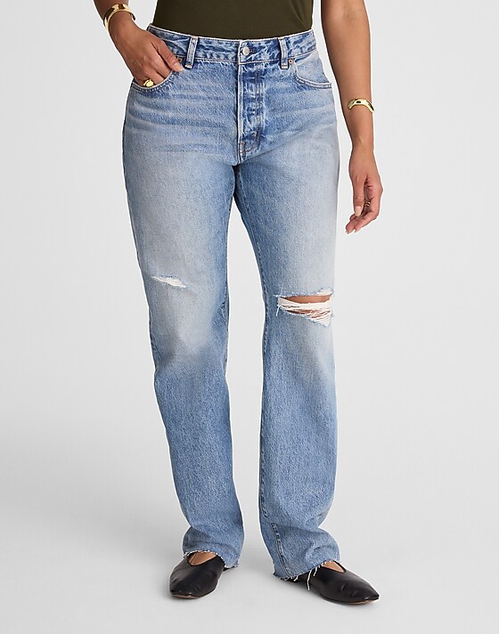 Madewell The Curvy Dean Easy Straight Jean Nickelsville Wash