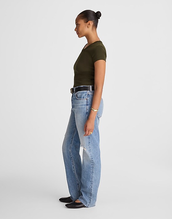 Madewell The Curvy Dean Easy Straight Jean Nickelsville Wash