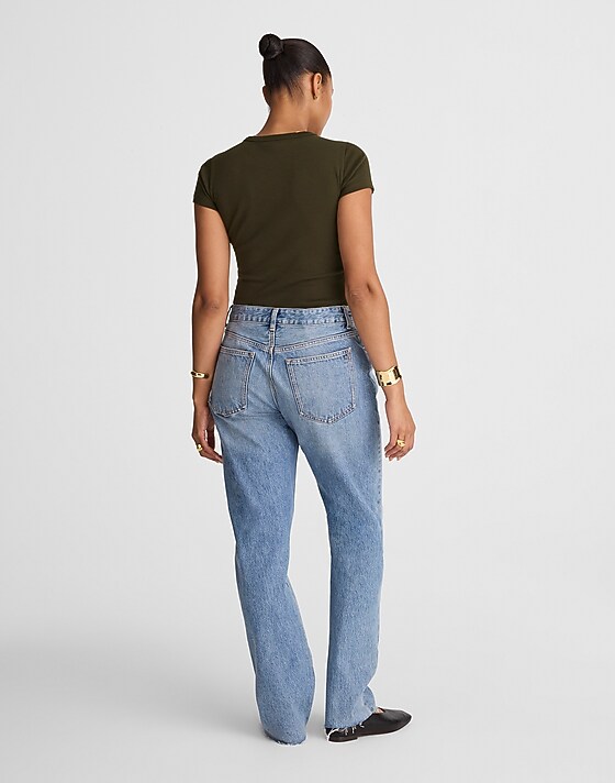 Madewell The Curvy Dean Easy Straight Jean Nickelsville Wash