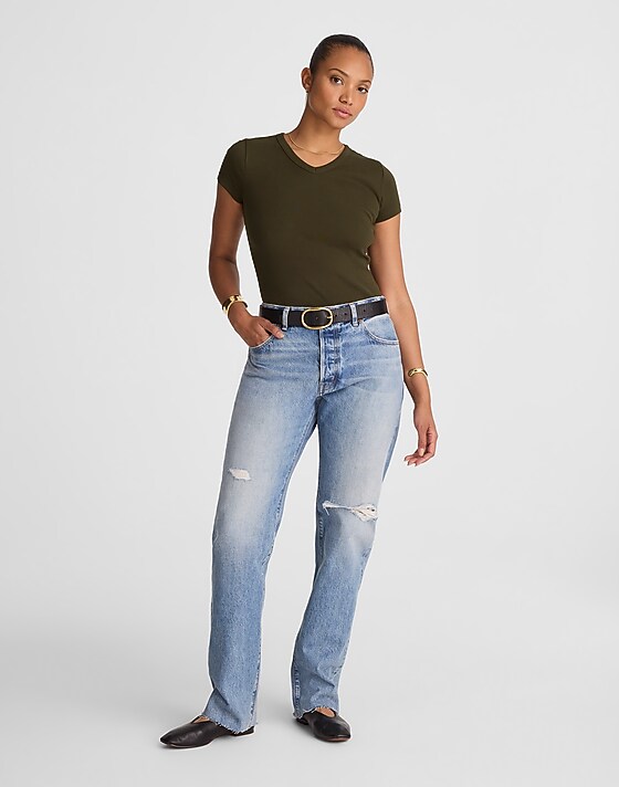 madewell The Curvy Dean Easy Straight Jean nickelsville wash
