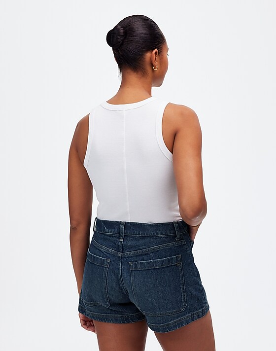 Madewell The Curvy Denim Emmett Short In Archbald Wash: Patch Pocket Edition Archbald Wash