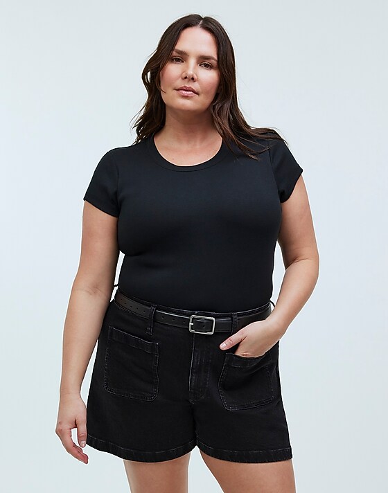 madewell The Curvy Denim Emmett Short: Patch Pocket Edition sendhurst wash