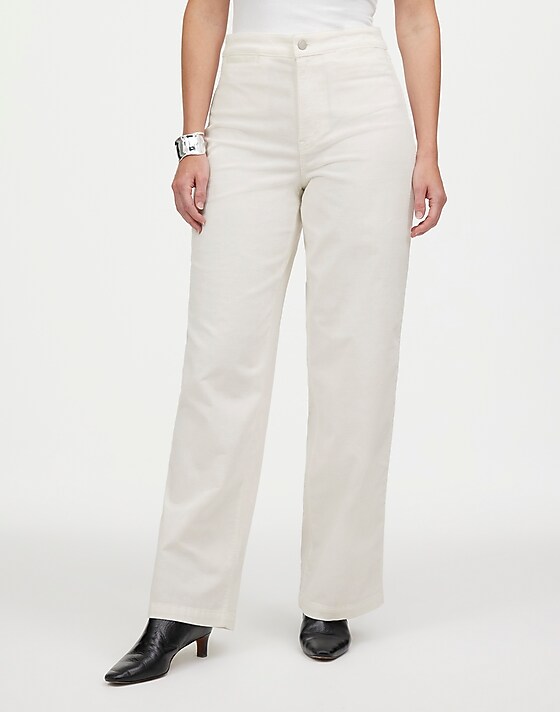 Madewell The Curvy Emmett Wide-Leg Pant In Corduroy: Welt Pocket Edition Winter White