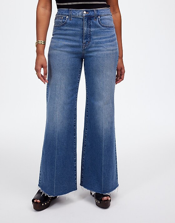 Madewell The Curvy Flared Wide-Leg Crop Jean Oneida Wash