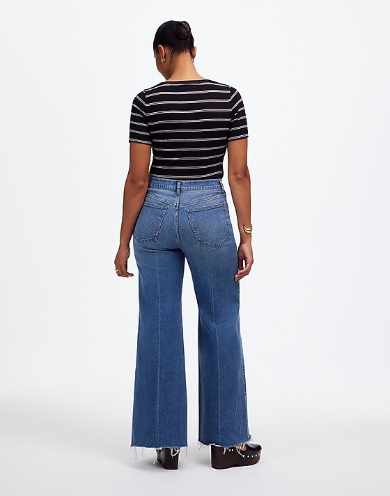 Madewell The Curvy Flared Wide-Leg Crop Jean Oneida Wash