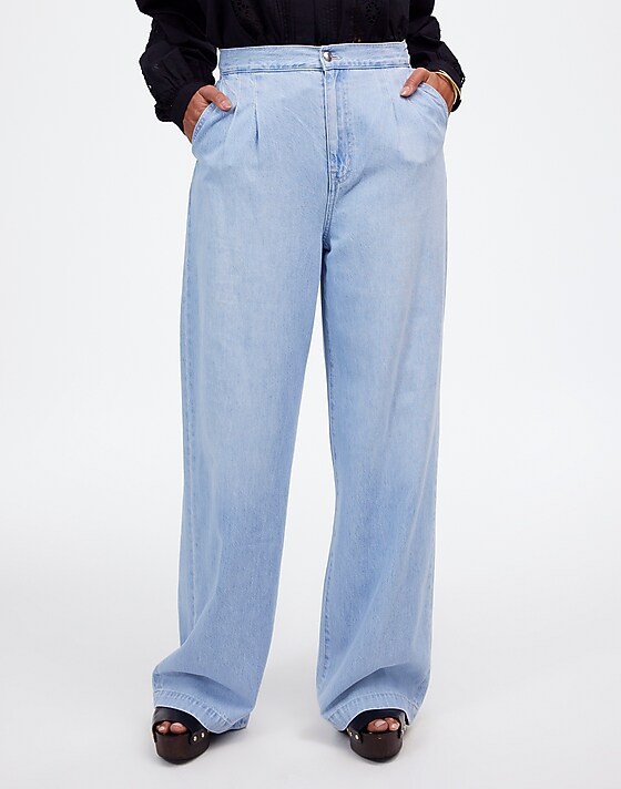 Madewell The Curvy Harlow Wide-Leg Denim Trouser In Noll Wash: Airy Denim Edition Noll Wash