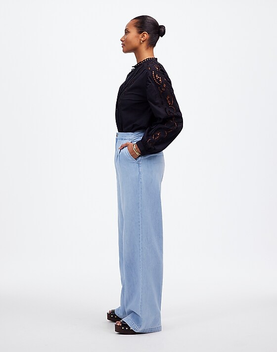 Madewell The Curvy Harlow Wide-Leg Denim Trouser In Noll Wash: Airy Denim Edition Noll Wash