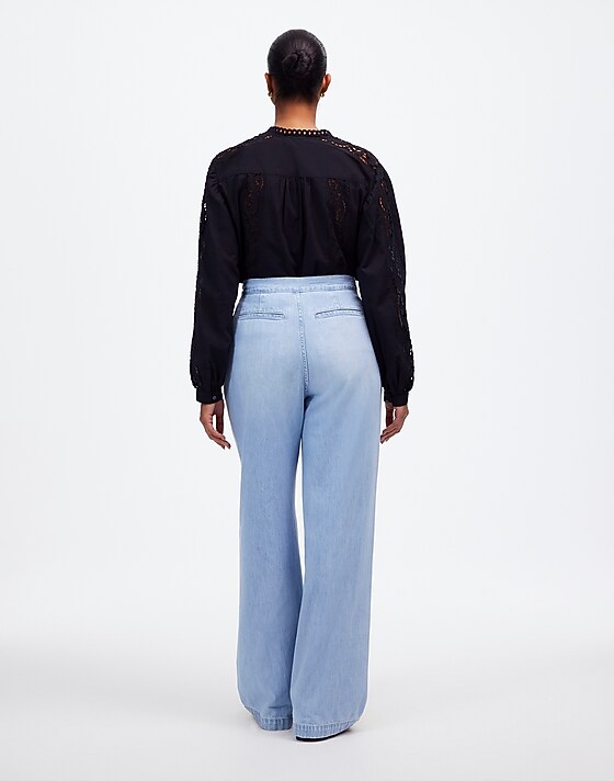 Madewell The Curvy Harlow Wide-Leg Denim Trouser In Noll Wash: Airy Denim Edition Noll Wash